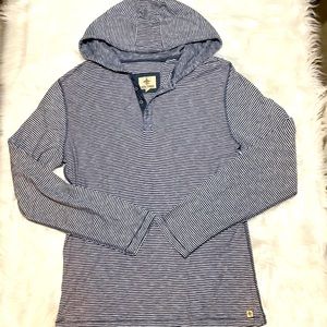Men’s Blue & White Stripes LS Hoodie